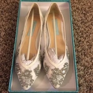 Betsey Johnson Ivory Wedding Flats